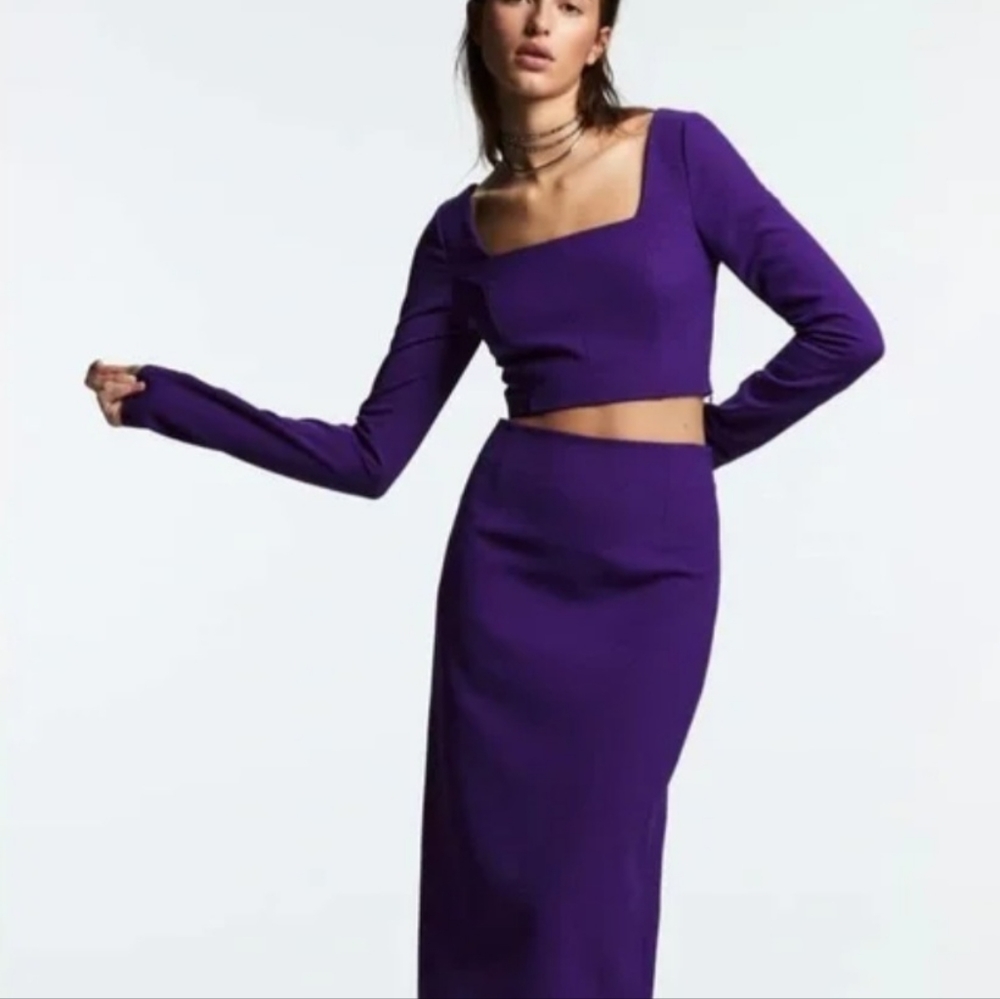 Zara purple pencil skirt